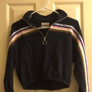 Cropped Zip Up Sweater Urban Outfitters